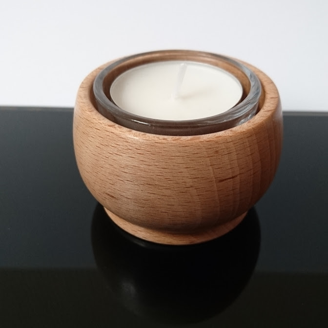Beech Woodturned Tealight Candle Holder